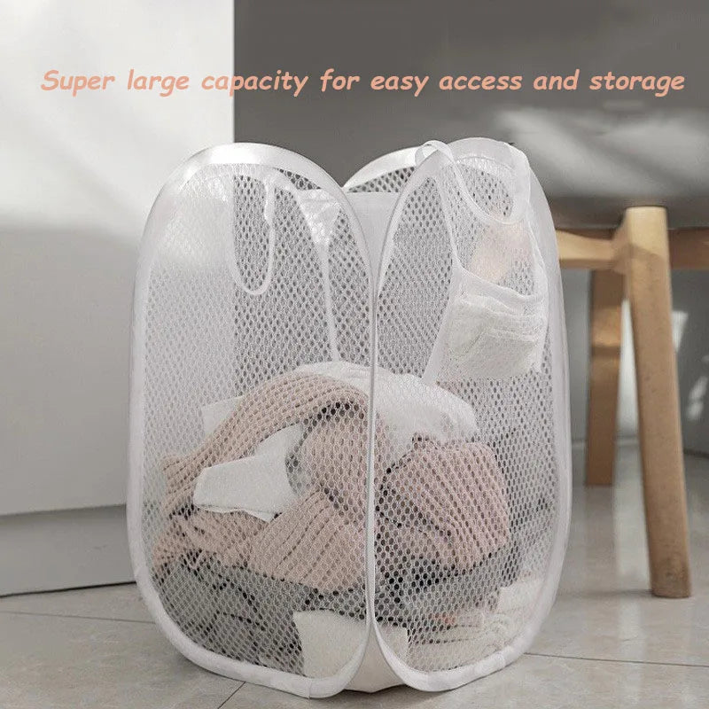 Foldable Storage Dirty Clothes Basket Dirty Clothes Storage Basket Children's Dirty Clothes Basket Mesh Laundry Basket Home