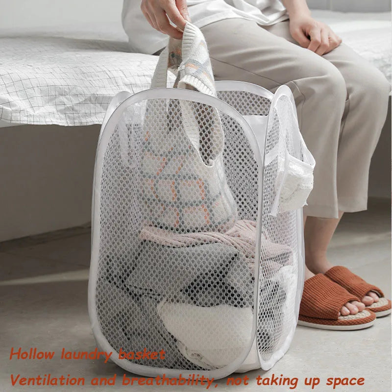 Foldable Storage Dirty Clothes Basket Dirty Clothes Storage Basket Children's Dirty Clothes Basket Mesh Laundry Basket Home