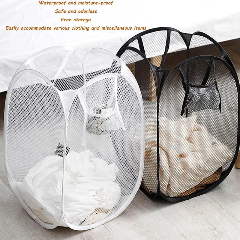 Foldable Storage Dirty Clothes Basket Dirty Clothes Storage Basket Children's Dirty Clothes Basket Mesh Laundry Basket Home