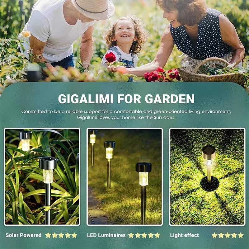 10Pack Solar Outdoor Lights Garden Lantern Solar Powered Lamp Waterproof Landscape Lighting Pathway Yard Lawn Garden Decoration