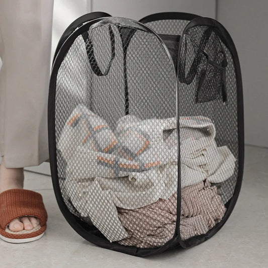 Foldable Storage Dirty Clothes Basket Dirty Clothes Storage Basket Children's Dirty Clothes Basket Mesh Laundry Basket Home